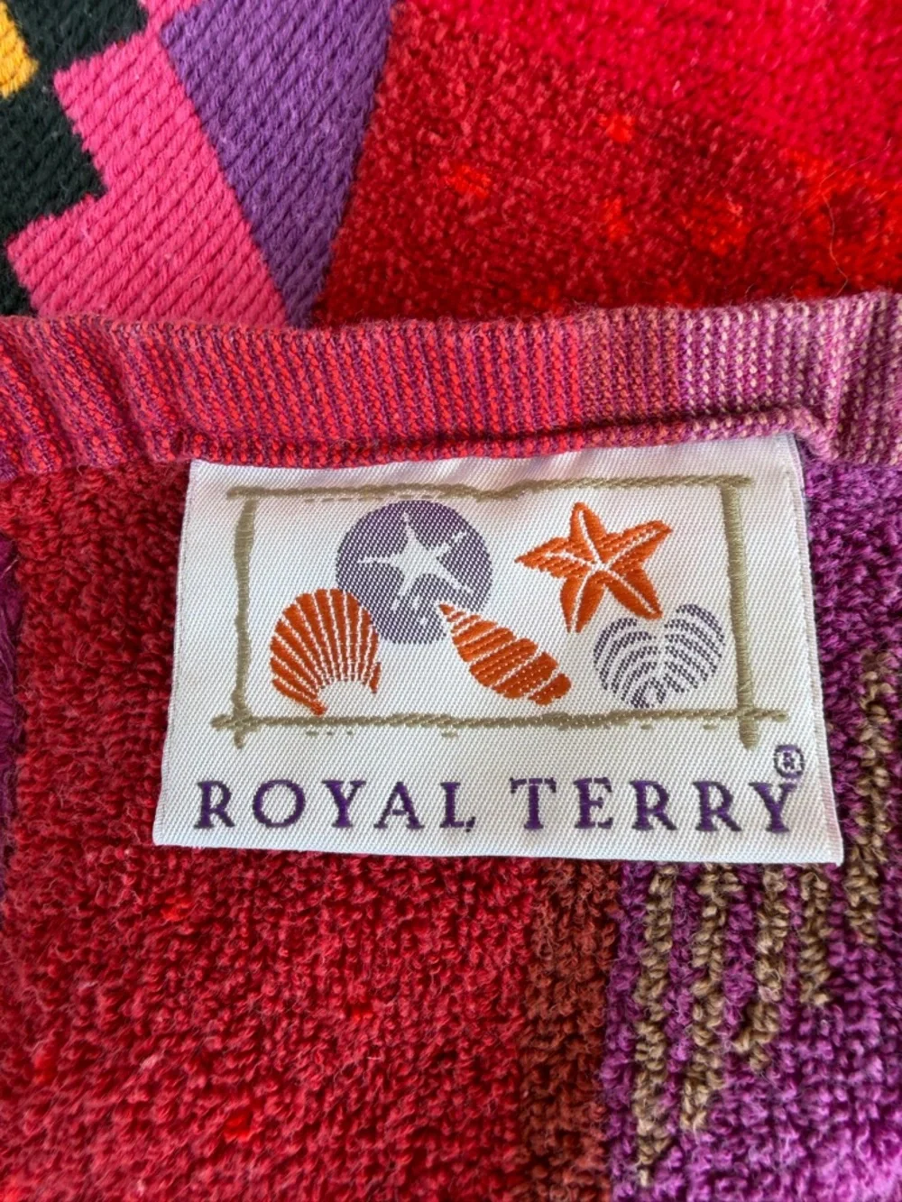 VTG Royal Terry Geometric Southwestern Large Beach Towel Colorful Brazil 34x67